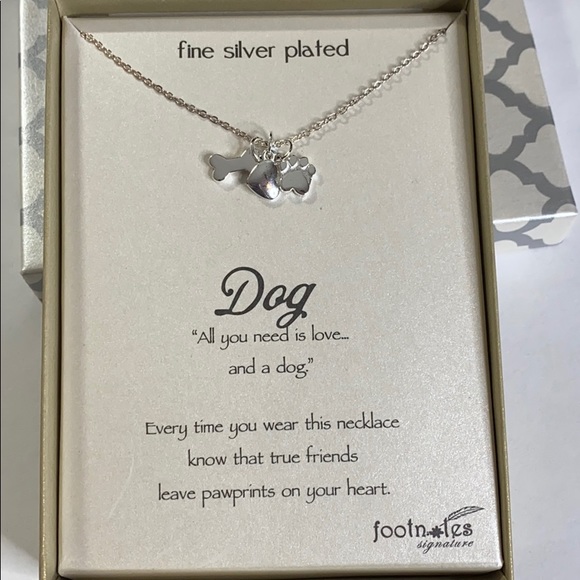 Silver Dog Lover Pawprint Necklace - Picture 2 of 3